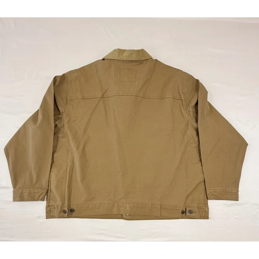 Levis Mens 3XL Khaki Canvas Chore Coat Corduroy Collar Workwear Jacket ECU - Picture 8 of 12